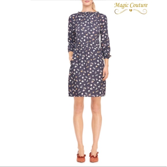 Rebecca Taylor Dresses & Skirts - Rebecca Taylor Holly Flower Print Long Sleeve Navy Dress💙💙💙